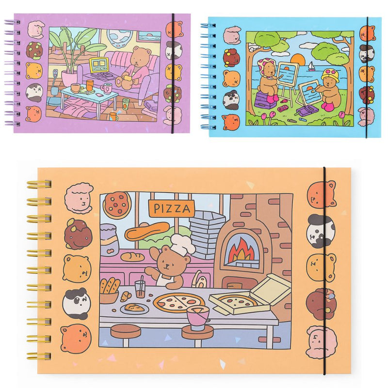 Livros-laranja-azul-roxo