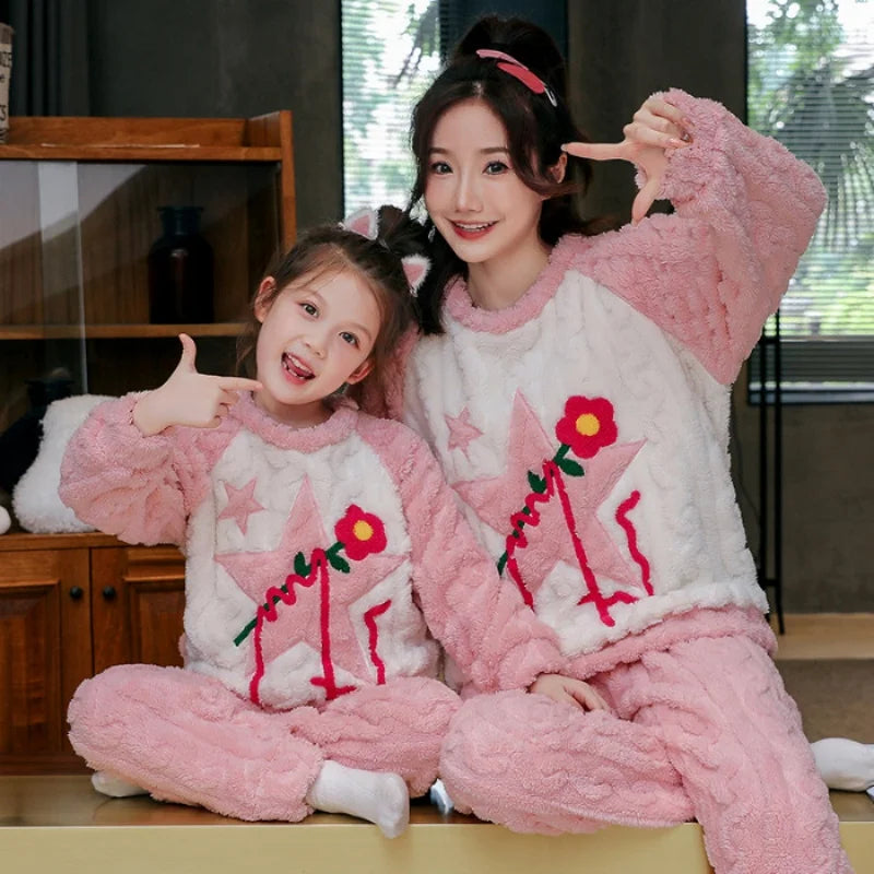 Conjunto de Pijama de Inverno Mãe e Filha