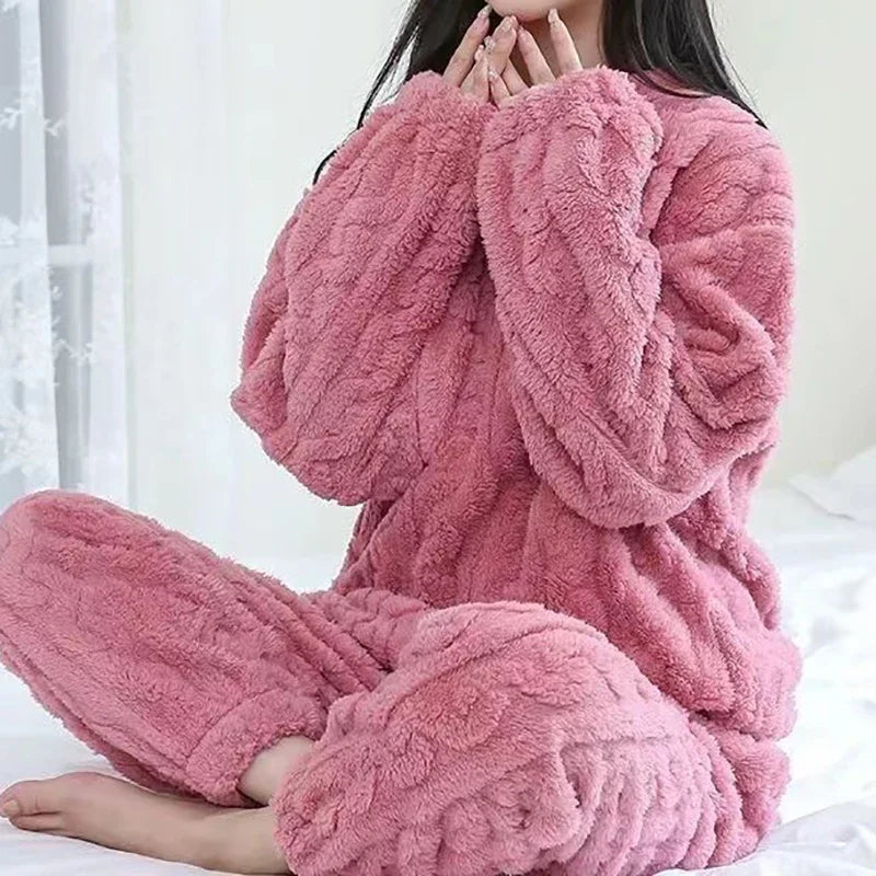Conjunto de Pijama de Inverno Feminino
