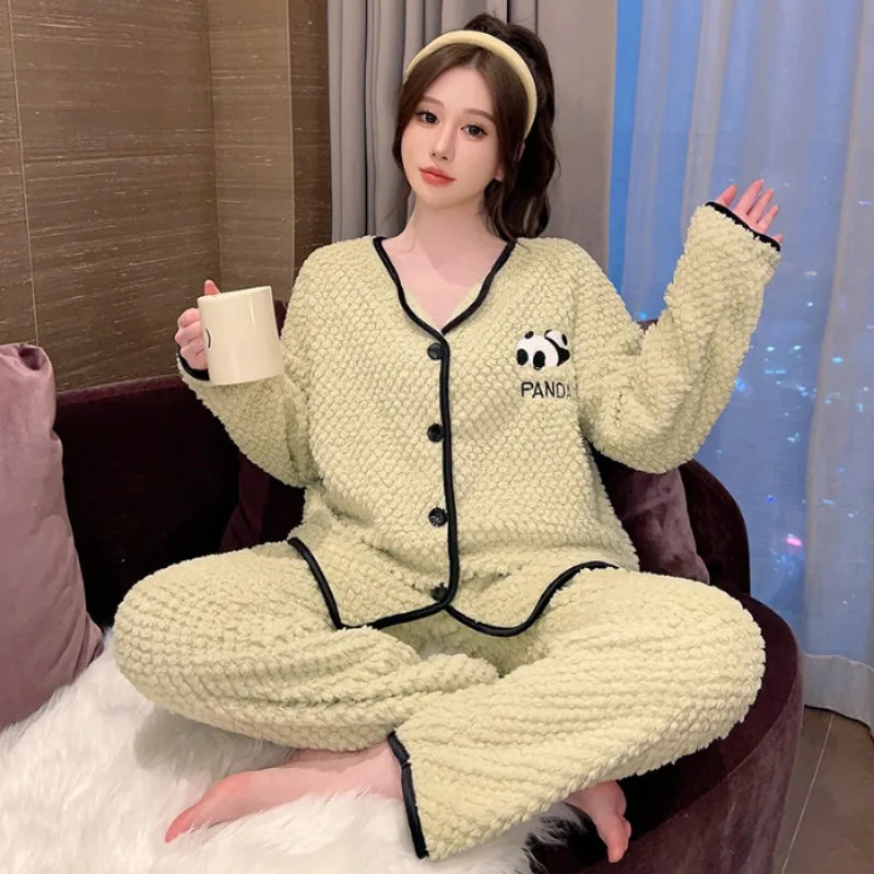 Conjunto de Pijama de Inverno Feminino