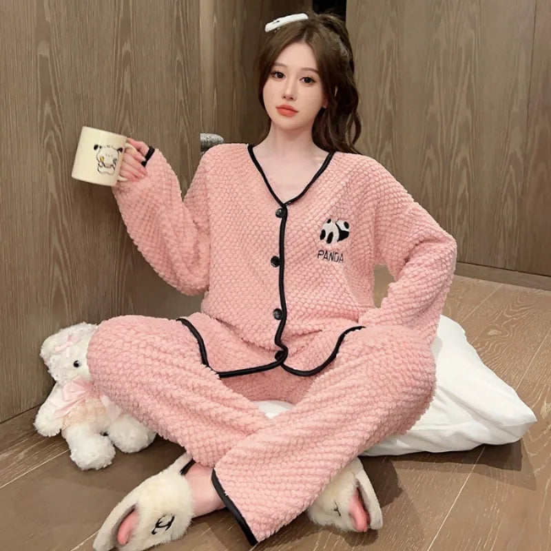 Conjunto de Pijama de Inverno Feminino